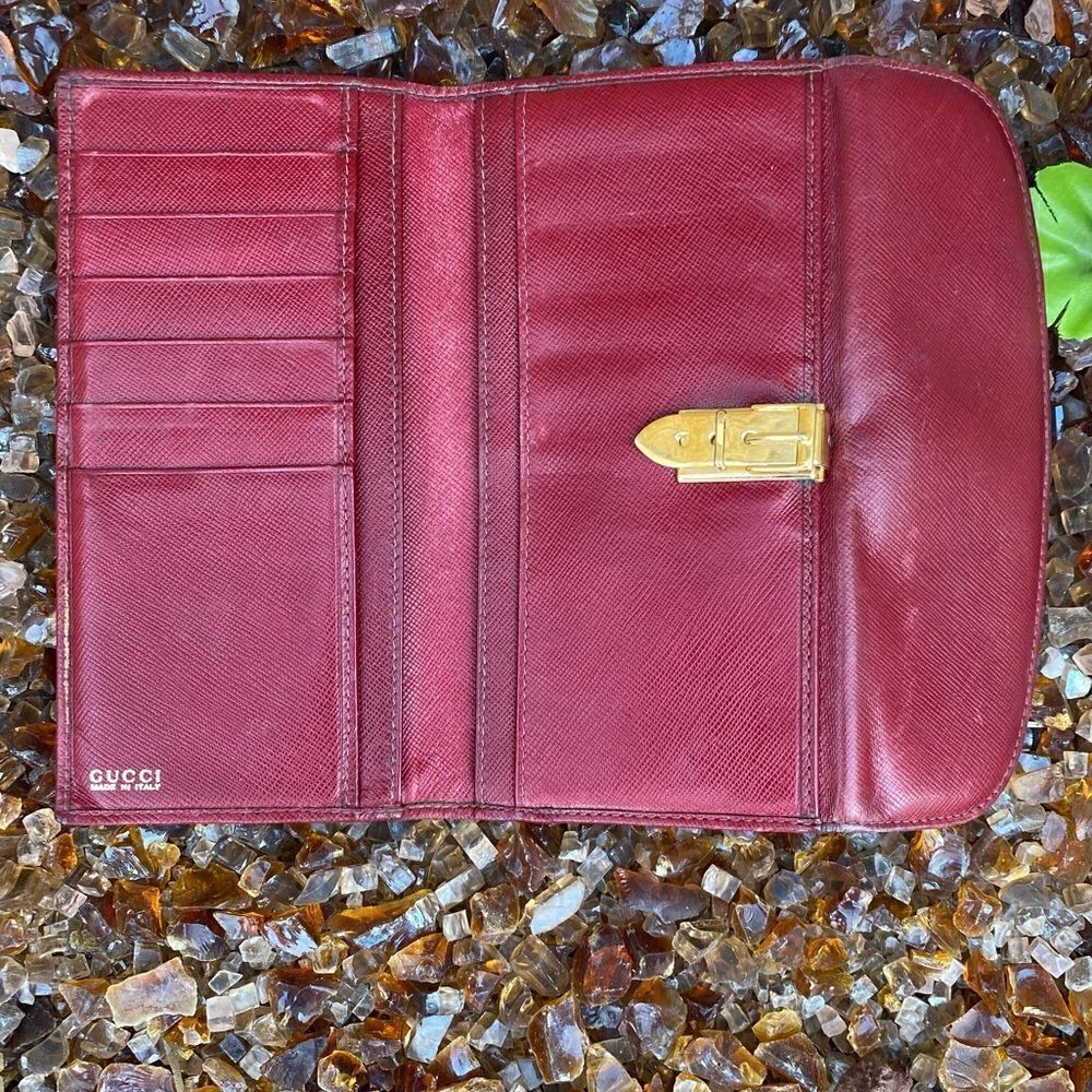 Authentic GUCCI Red Leather Long Slim Double-Sided Wallet w/ COA. Quiet Luxury - Picture 5 of 15